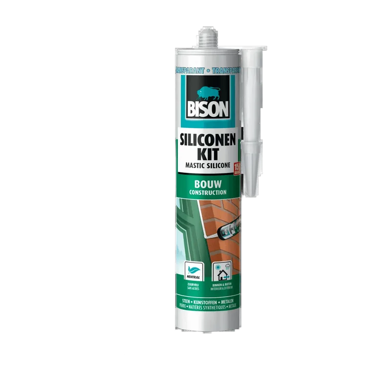 Bison Siliconenkit Bouw – transparant, koker 300 ml