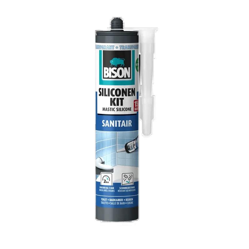 Bison Siliconenkit Sanitair – transparant, koker 300 ml