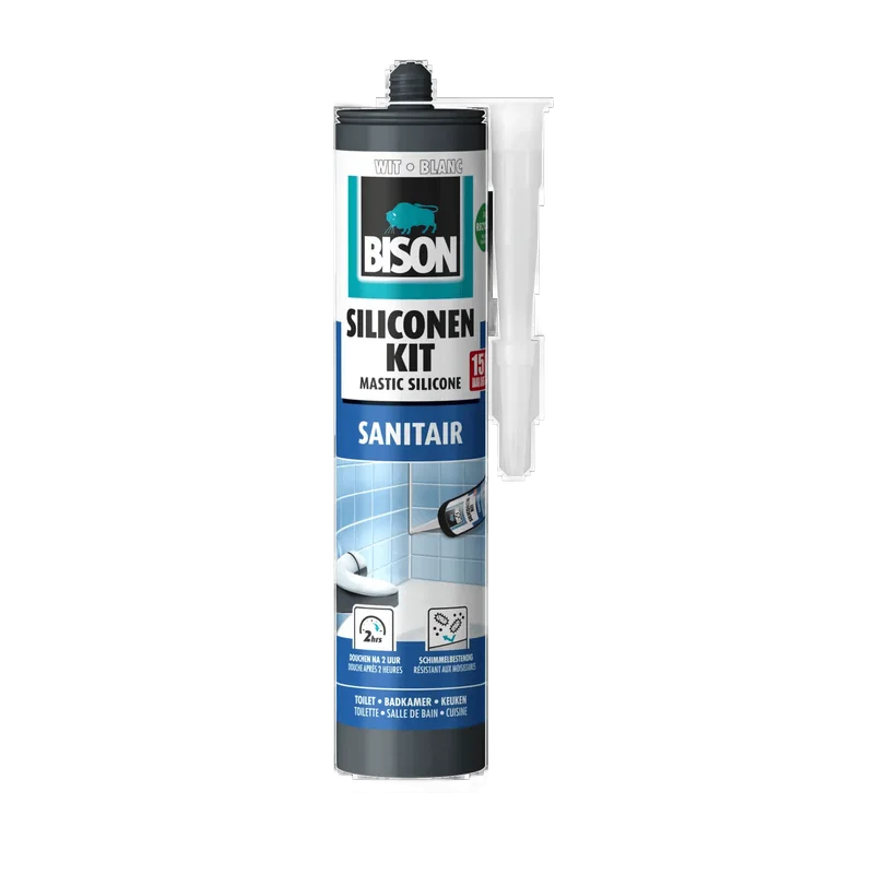 Bison Siliconenkit Sanitair – wit, koker 300 ml