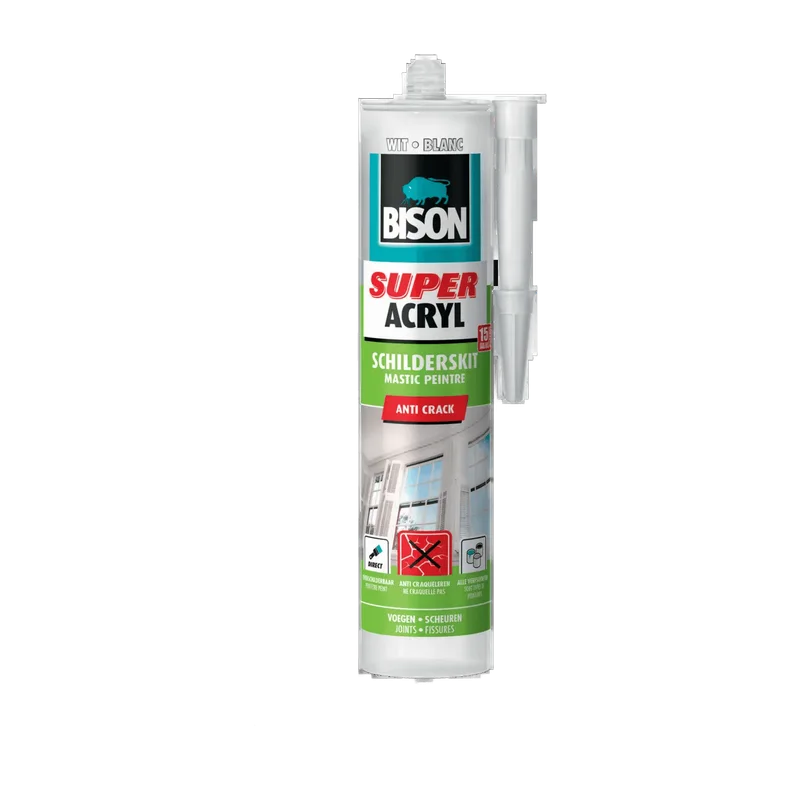 Bison Super Acrylaat Schilderskit – wit, koker 300 ml
