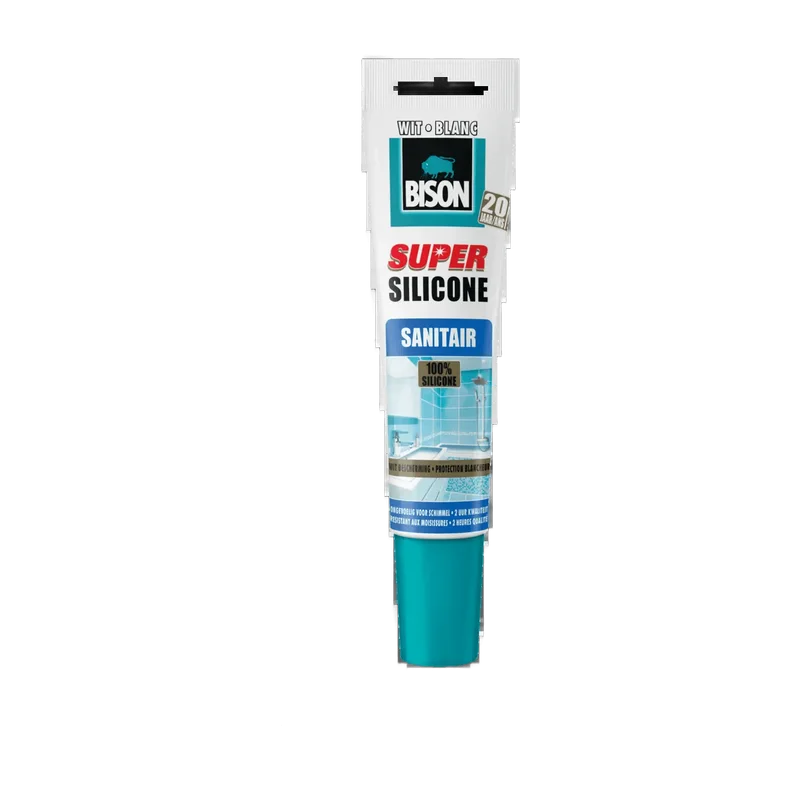 Bison Super Silicone Sanitair – wit, tube 150 ml